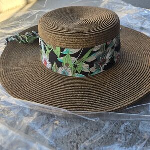 San Diego Hat Company Floral Band Brown Sun Hat